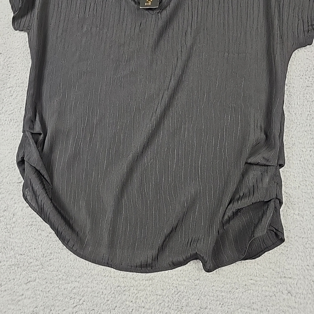 LYNN RYAN WOMEN'S SHORT SLEEVES WITH ACCENTS TOP/BLOUSE BLACK SIZE XL - Picture 4 of 15